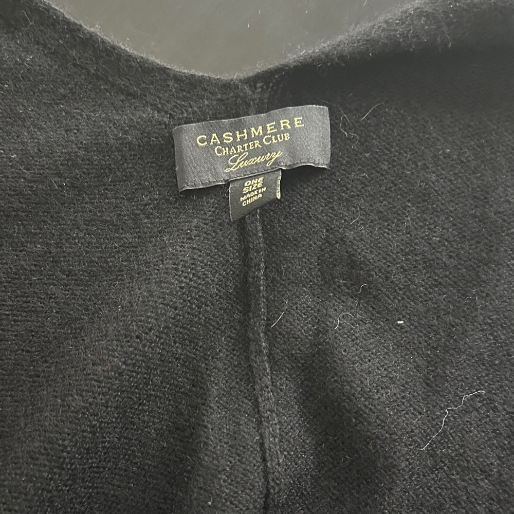 Charter Club Luxurious Black Cashmere Wrap